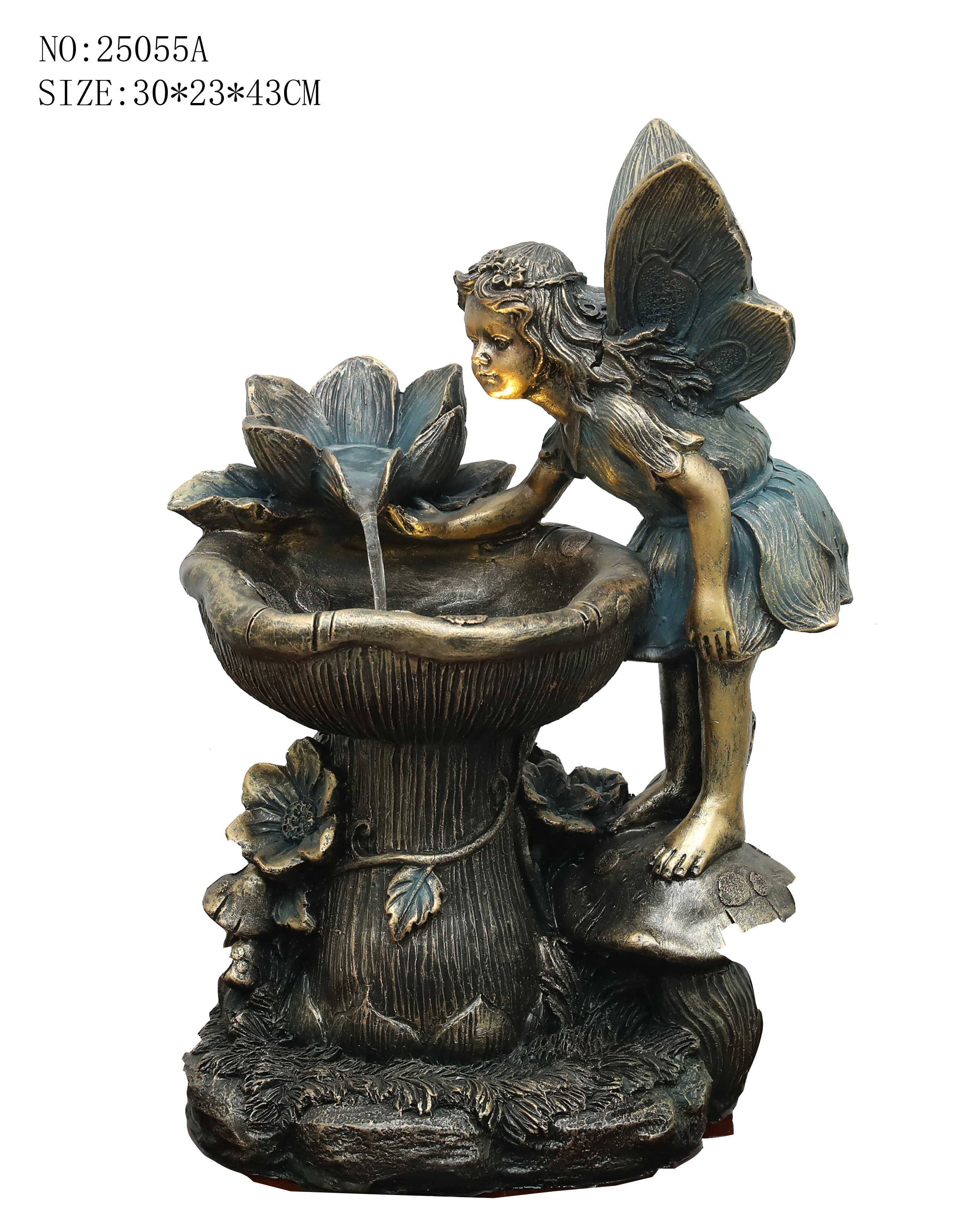 Angel water fountain for garden