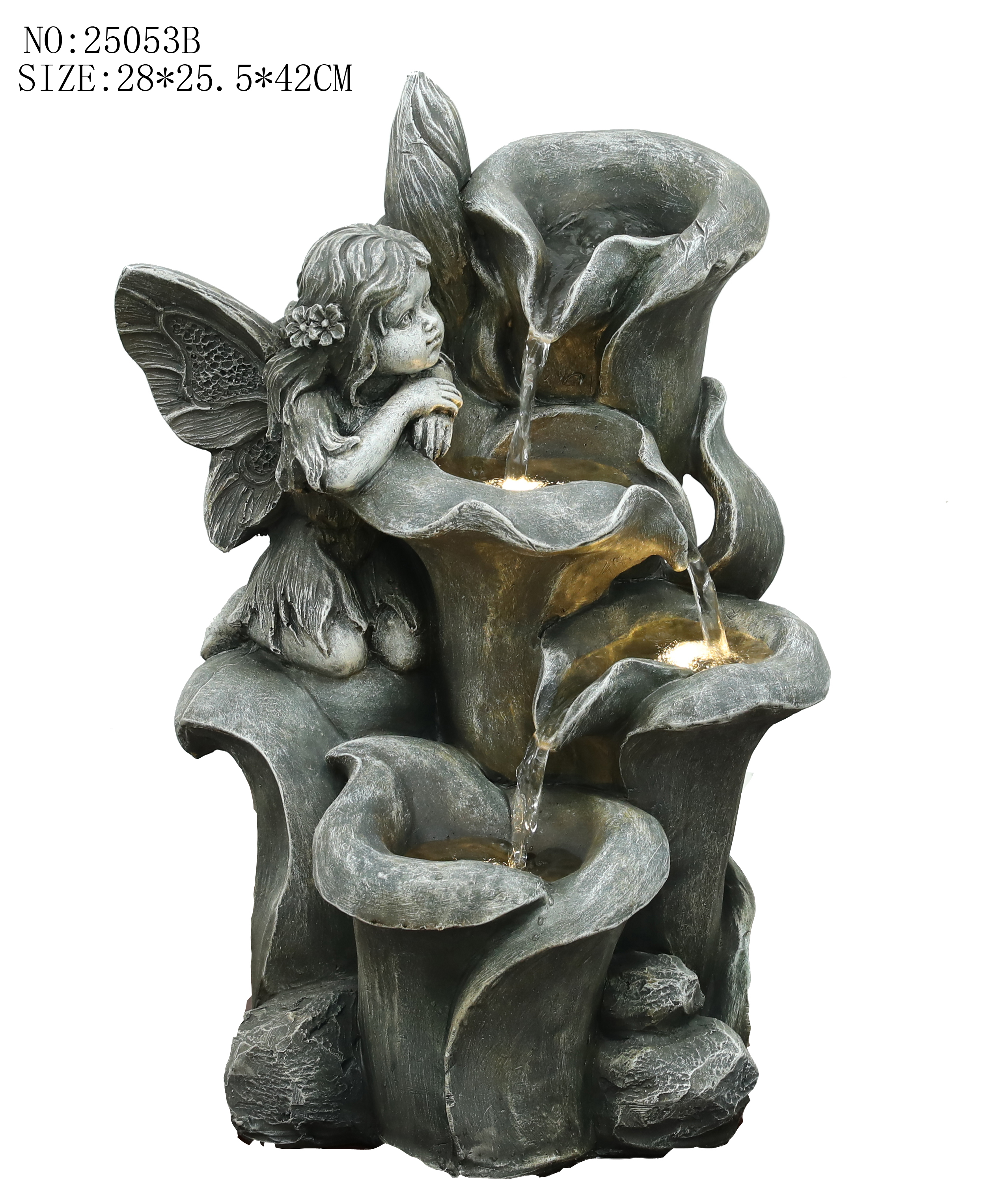 Angel water fountain for garden