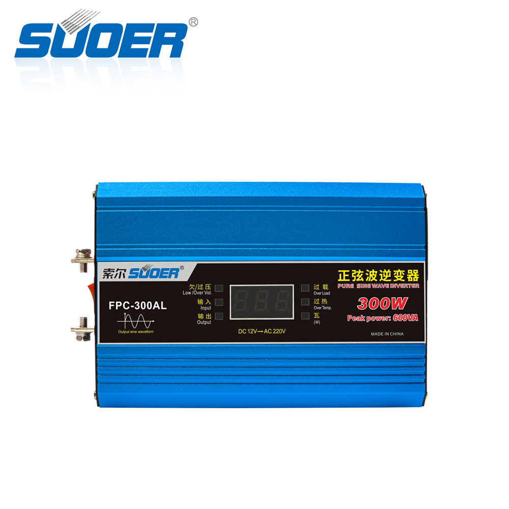 Suoer 12v 220v 300W power Inverter Pure Sine Wave Inverter for wholesale
