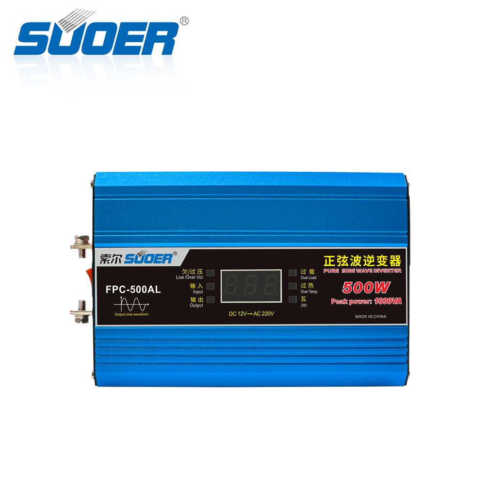 Suoer factory price 12v 220v 500W solar power Inverter Pure Sine Wave Inverter