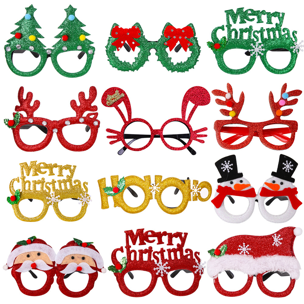 Santa Claus Glasses Christmas Tree Glasses Christmas Decoration