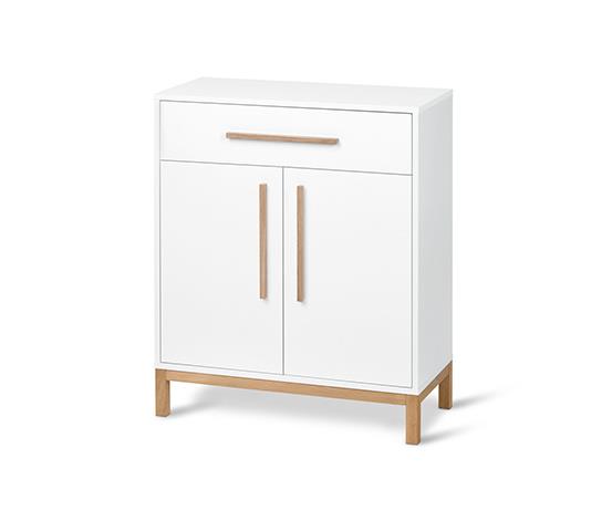 Source Factory Wood White Bathroom Sideboard with 2 Doors and 1 Drawer