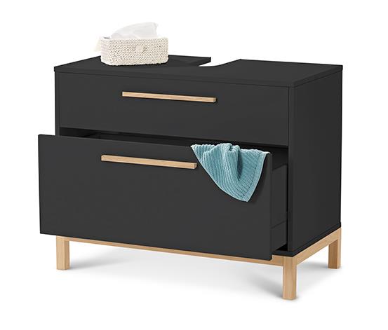 Sink Cabinet Phoenix Black Wood Pb Sink Cabinet with 2 Drawers