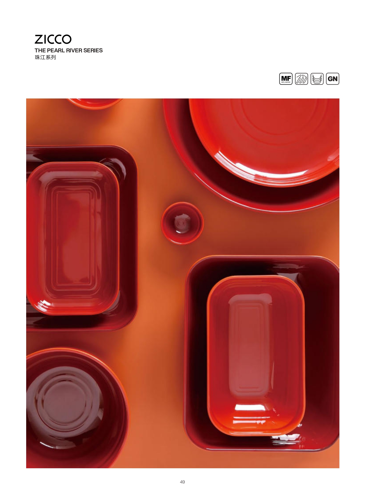 ZICCO Pearl River Series-Melamine Tableware Dinnerware