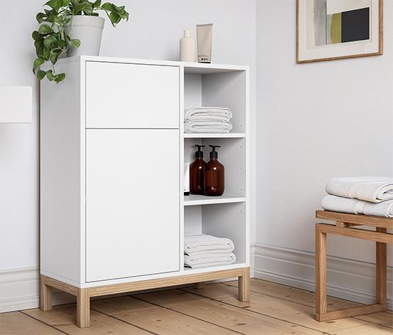 OEM Bathroom Furniture Modern Wood Particle Board Bathroom Cabinet with Storage Rack