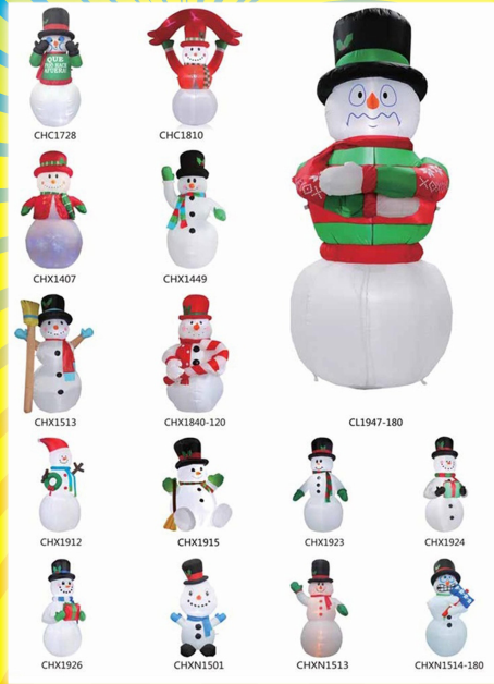 Hot Selling Christmas Large Snowman with red hands Inflatable Christmas Decorations Outdoor
