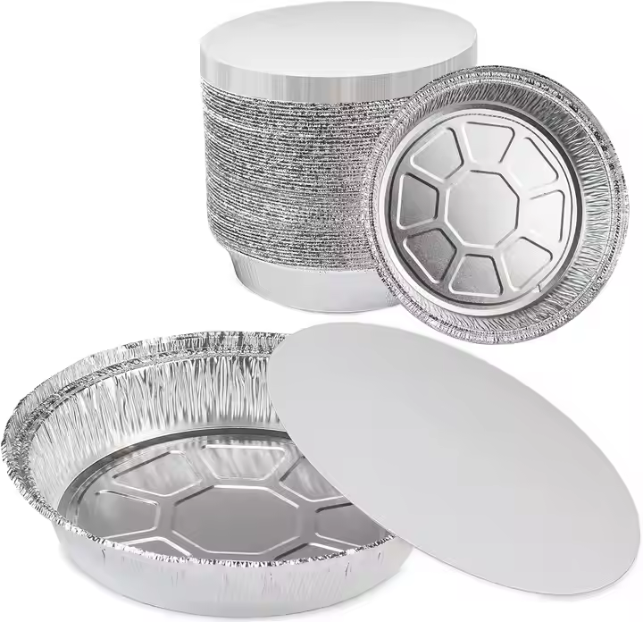 EU packaging Silvery Round Aluminum Foil Pan EY178