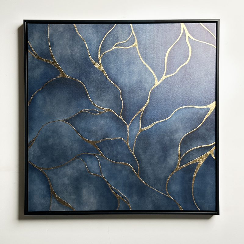 2024 hot sell morden design framed canvas with foil home hotle use floating framed canvas
