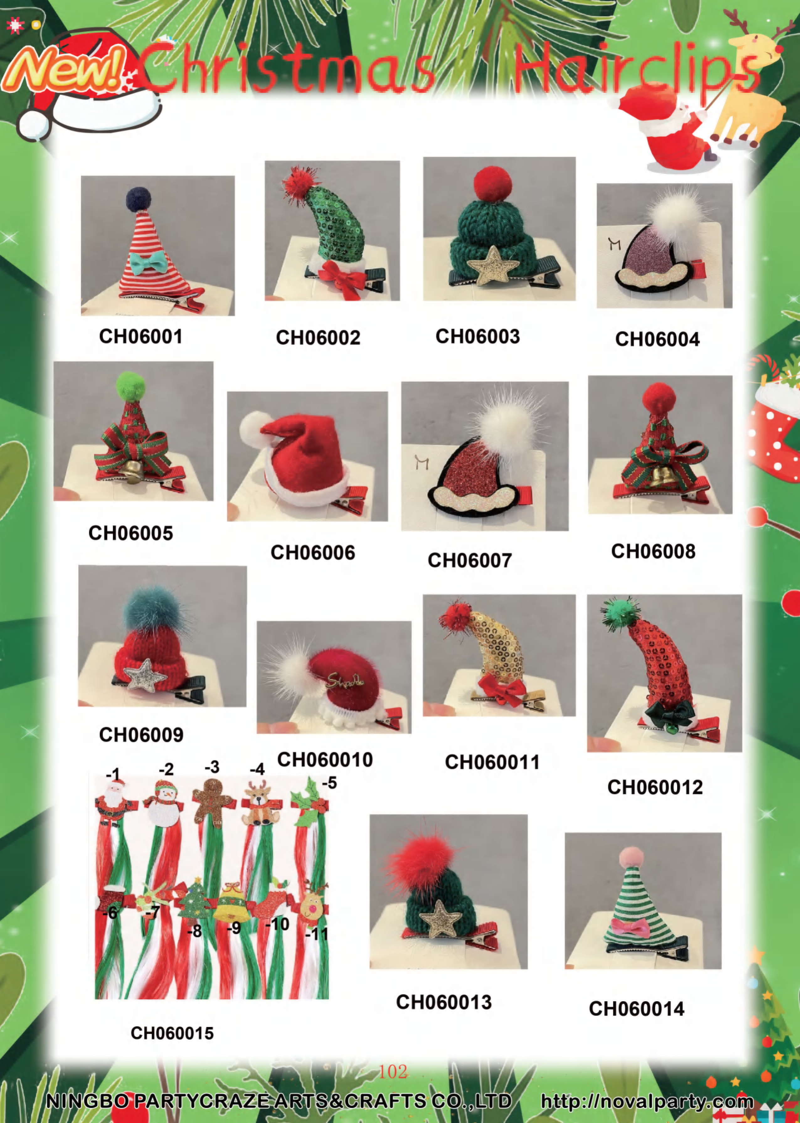 Santa Claus Hair Clip Christmas Tree Hair Clip Christmas Reindeer Hair Clip
