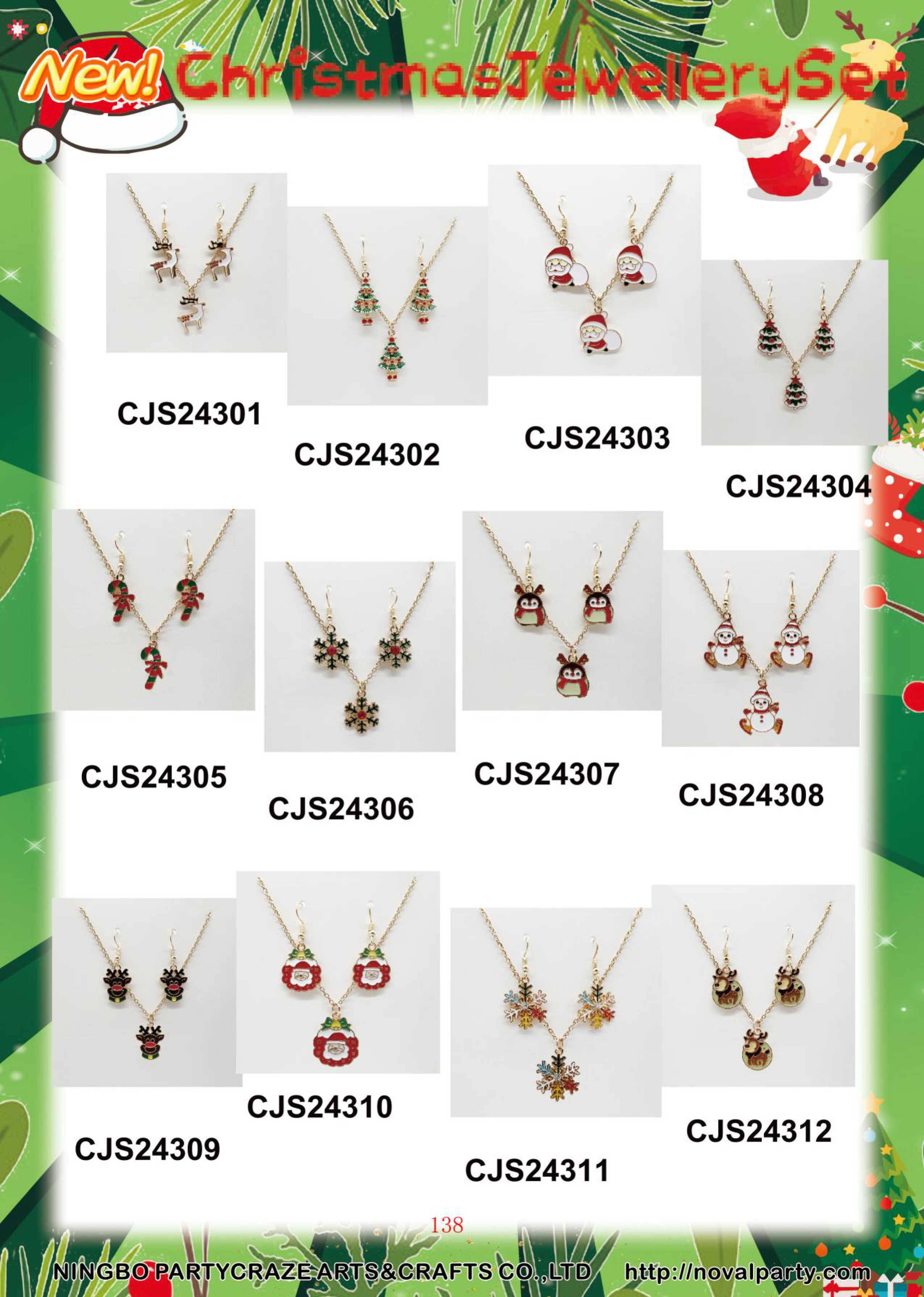 Christmas Necklace Christmas Reindeer Alloy Necklace Christmas Tree Necklace