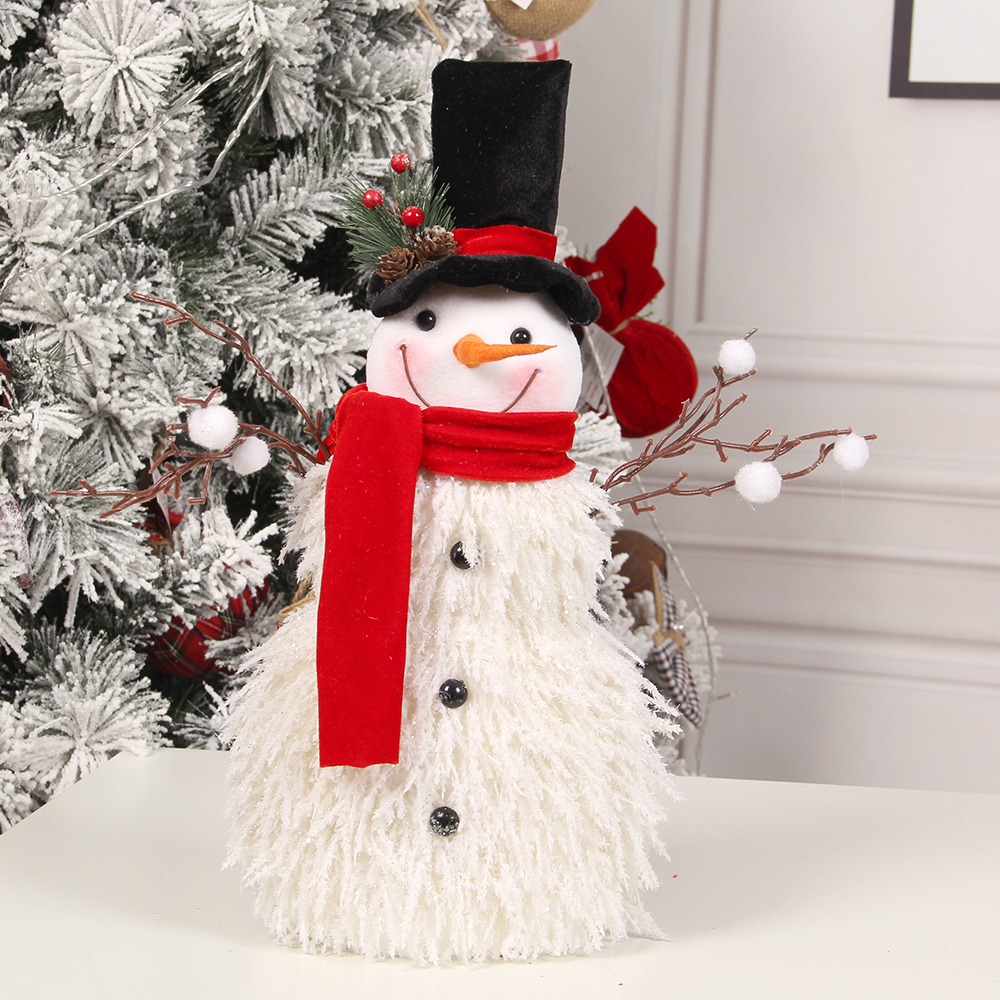 Transworld White Snowman Decor Christmas Gifts Hat Snowman Ornament For Christmas Decorations