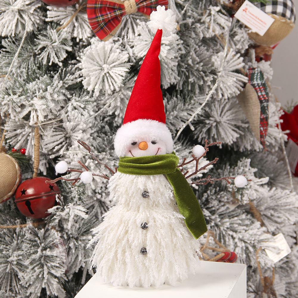 Transworld White Snowman Decor Christmas Gifts Hat Snowman Ornament For Christmas Decorations