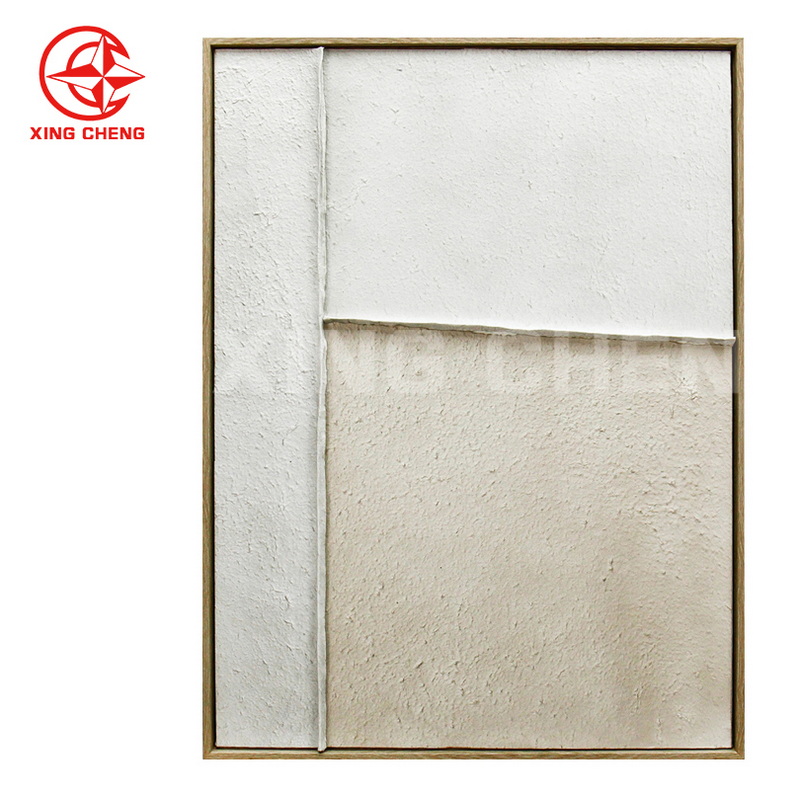 XINGCHENG brief nordic 3D geometry wall decoration handpainted foiled paper wall art with PS frame