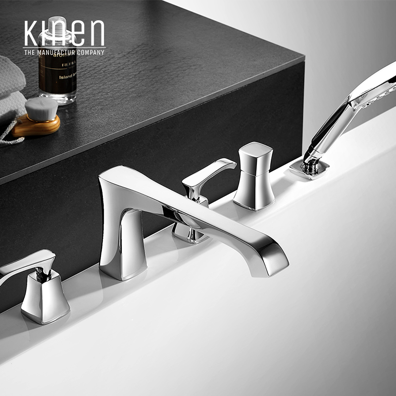 Kinen Triumph Series 5-hole Rim Mounted Bath Mixer in Chrome