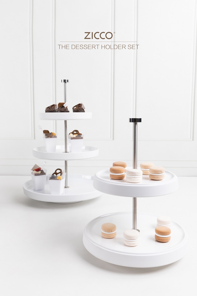 High-end melamine cake dessert tray of MO RIVER SERIES