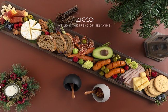 ZICCO Melamine Classic Wood Texture Rectangular Plate Bowl of THE YELLOW MOUNTAIN Series