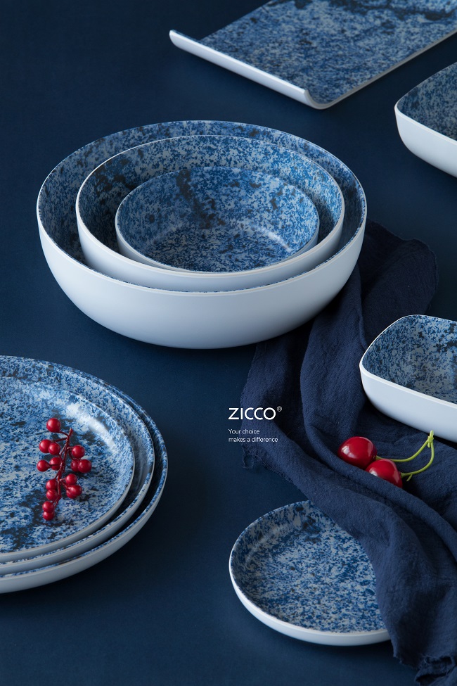 ZICCO Melamine Two-tone with decal Plate Bowl of Potala Series