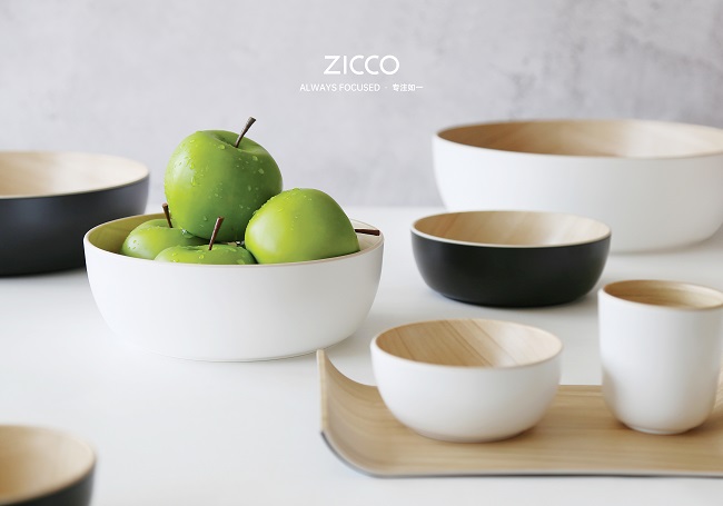 ZICCO Melamine Classic Wood Texture Plate Bowl of Potala Series