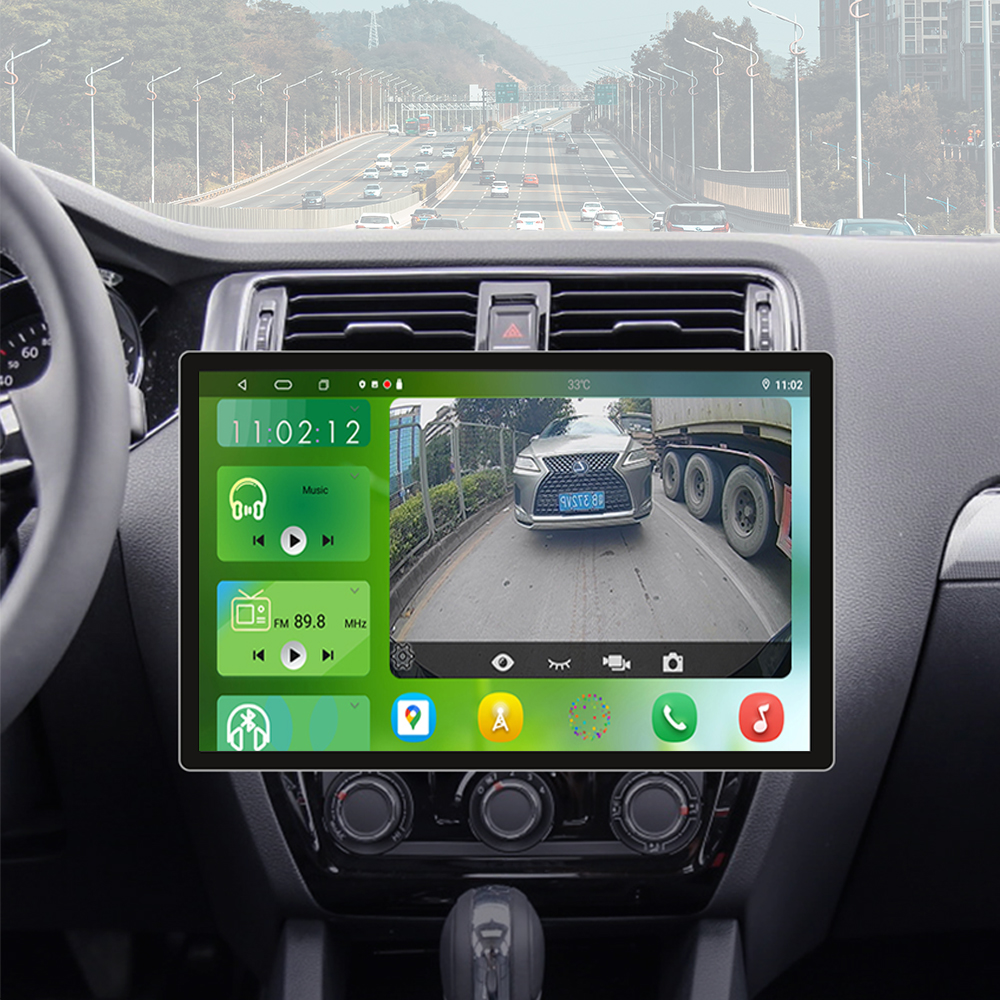 Jmance WIFI 4G BT GPS navigation 13 "universal dual ingot QLED touch screen Android car DVD player