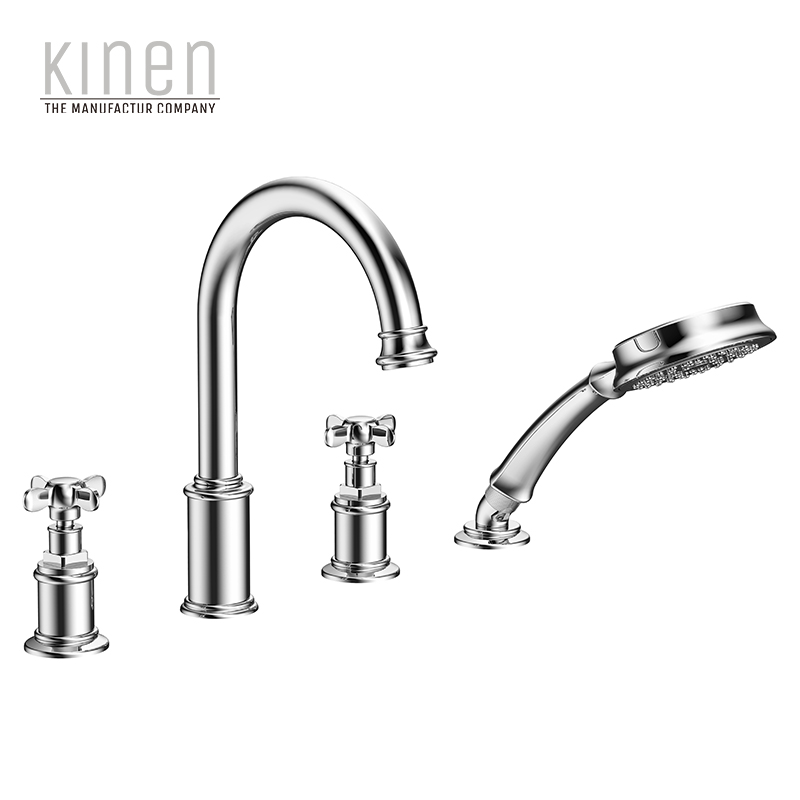 Kinen Danube Series 4-hole Rim Mounted Bath Mixer in Chrome