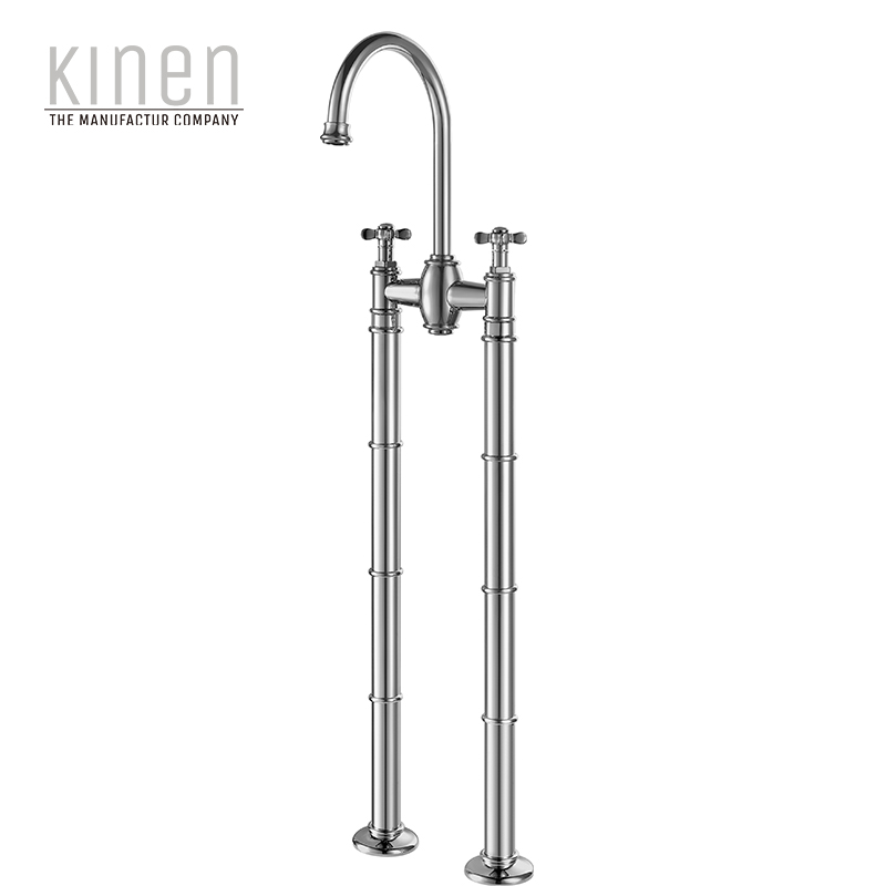 Kinen Danube Series Double Lever Bath Mixer Floor-standing in Chrome