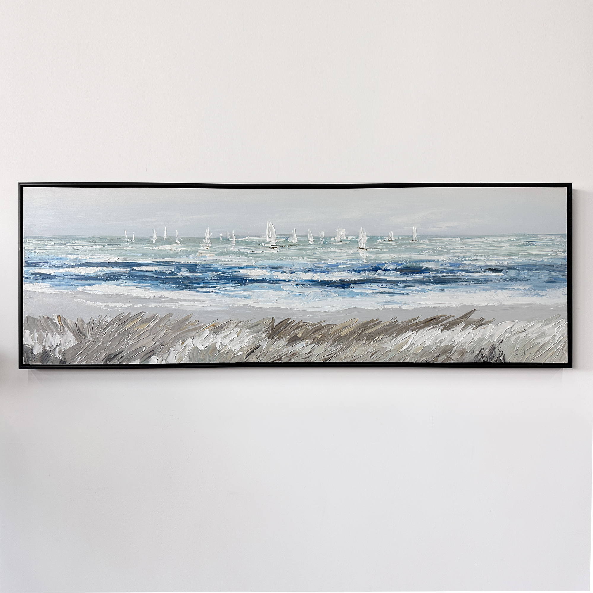 Coastal texture handpainted great wall art great painting decoration Textured Framed Canvas Art