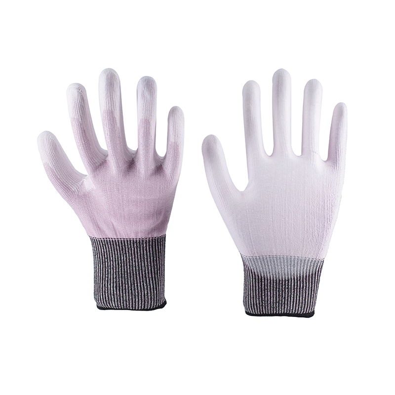 Cut Resistant Gloves-18 Stitch Ultra Thin Pink Cut Resistant pu Working Gloves