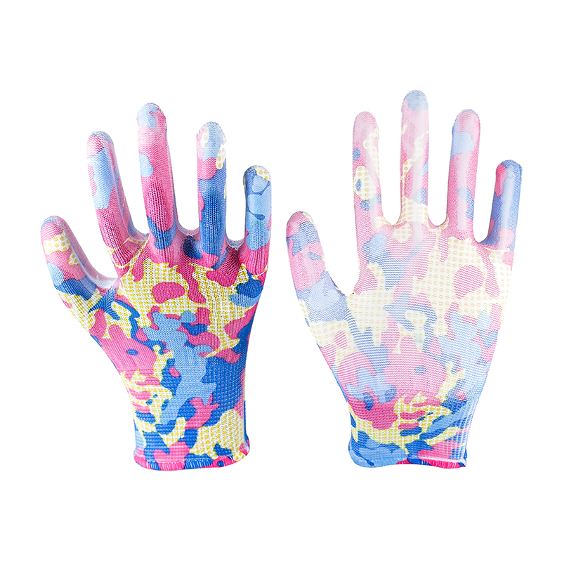 Garden PU Gloves-13 Stitch Camouflage Garden PU Gloves Working Gloves