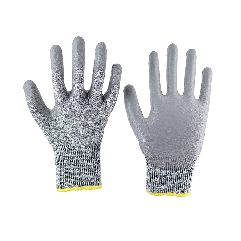 Cut Resistant Gloves-15 Stitch Grey PU TouchableCut Resistant Working Gloves
