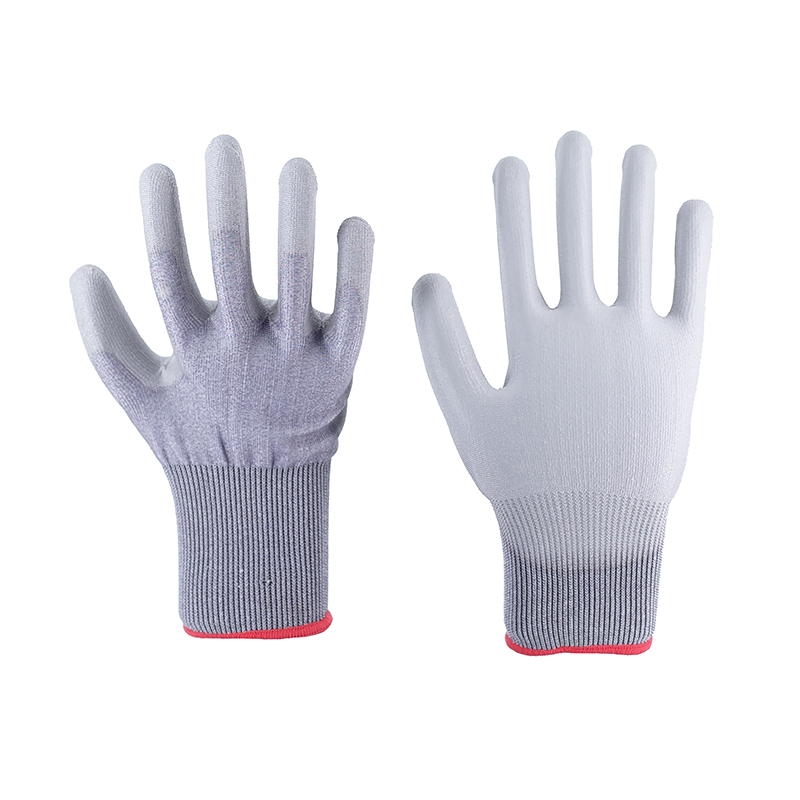 Cut Resistant Gloves-18 Stitch Grey PU Cut Resistant Ultra Thin Working Gloves