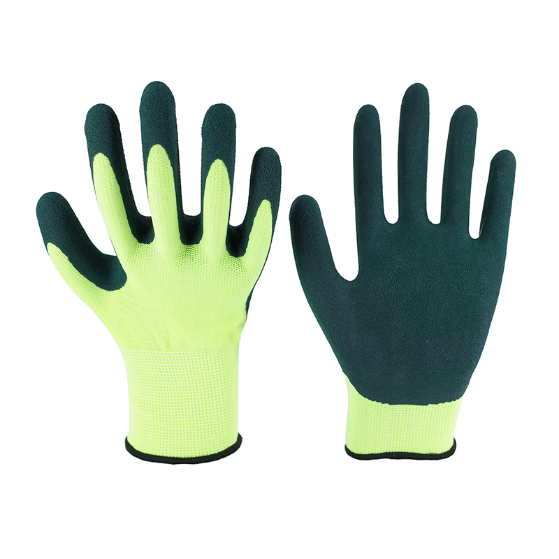 Sandy Gloves-13G Green Polyester Green Milk Brushed Working Gloves