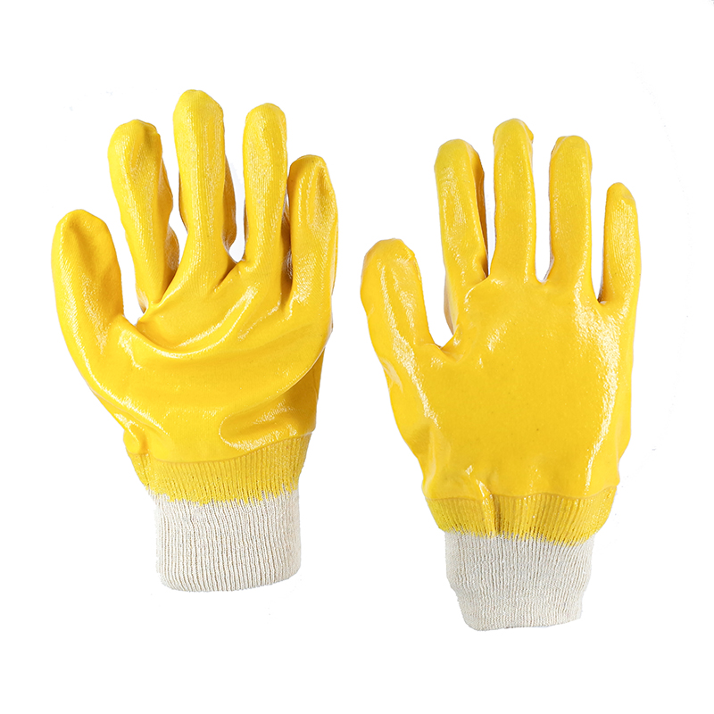 Nitrile Gloves - Threaded Cuff Yellow Nitrile Gloves Working Gloves