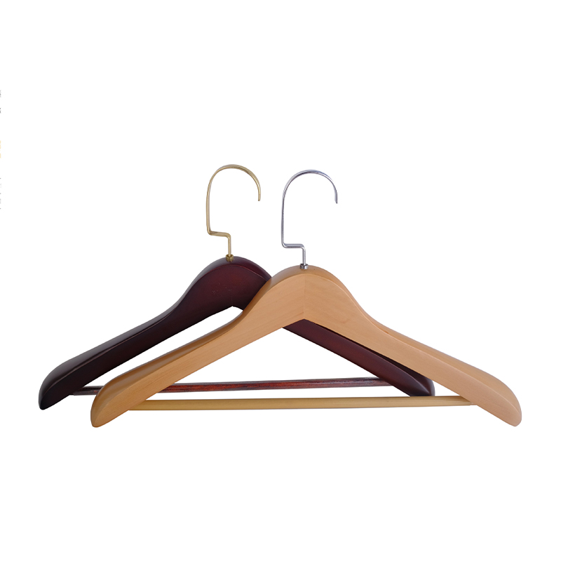 Wooden hangers Chrome plated metal hook ,Non-slip PVC tube, Round bar,U notches,Straight