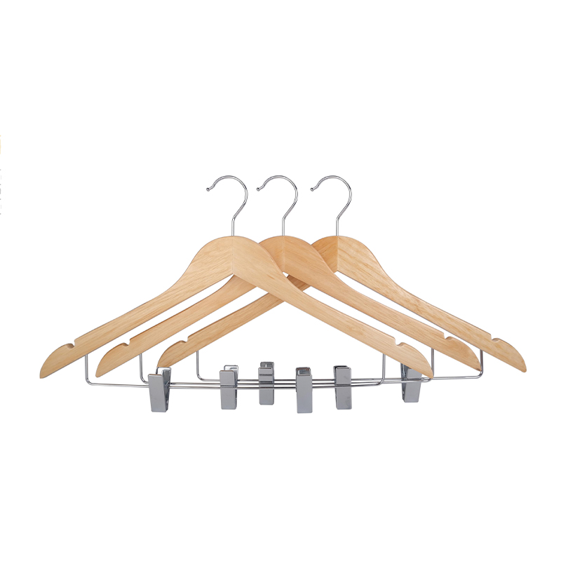 Wooden hangers Chrome plated metal hook ,Non-slip PVC tube, Round bar,U notches,Straight