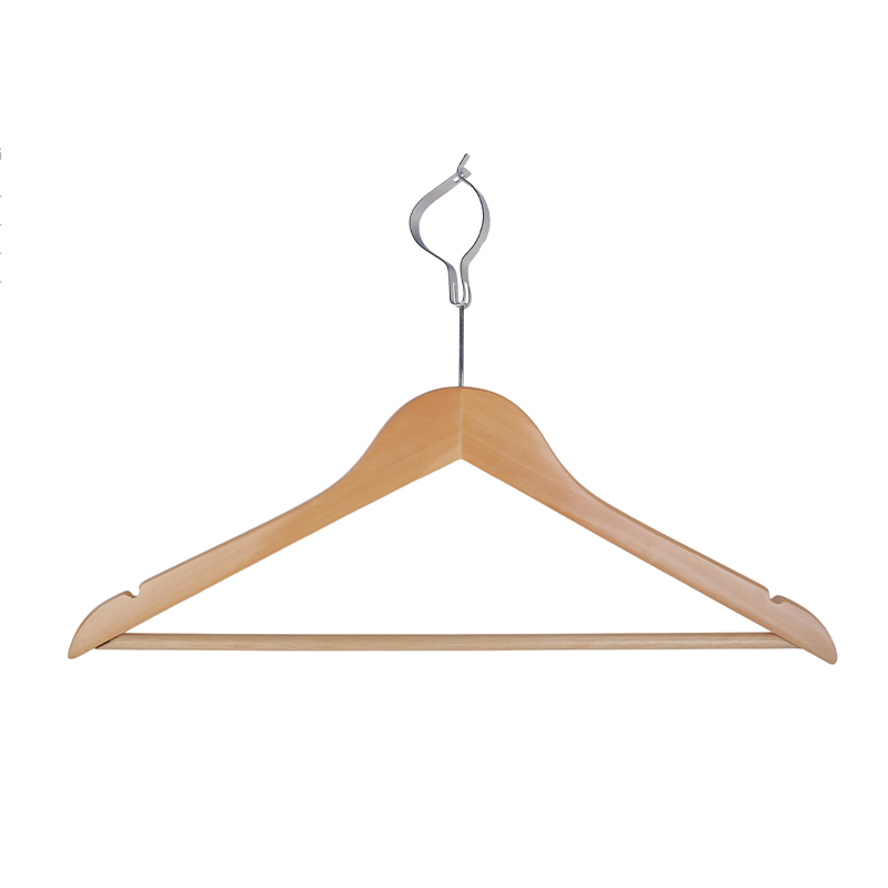 Wooden hangers Chrome plated metal hook ,Non-slip PVC tube, Round bar,U notches,Straight