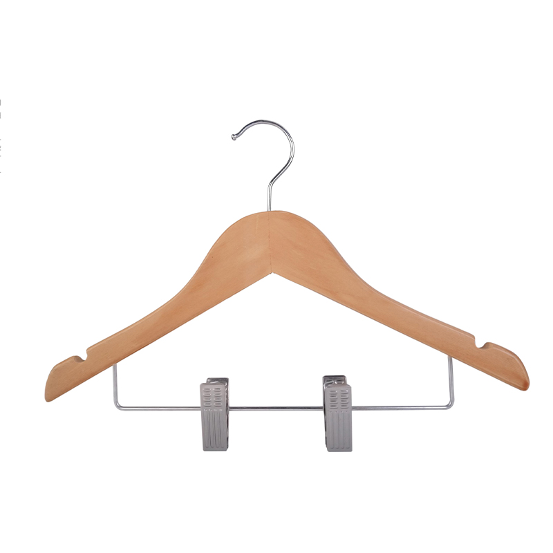 Wooden hangers Chrome plated metal hook ,Non-slip PVC tube, Round bar,U notches,Straight