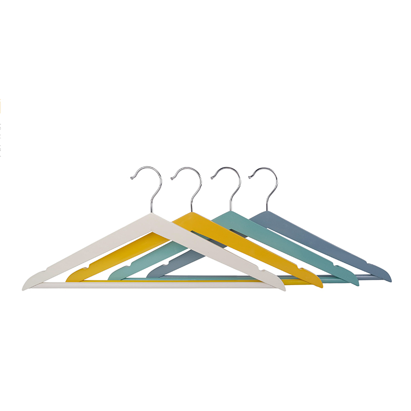 Wooden hangers Chrome plated metal hook ,Non-slip PVC tube, Round bar,U notches,Straight