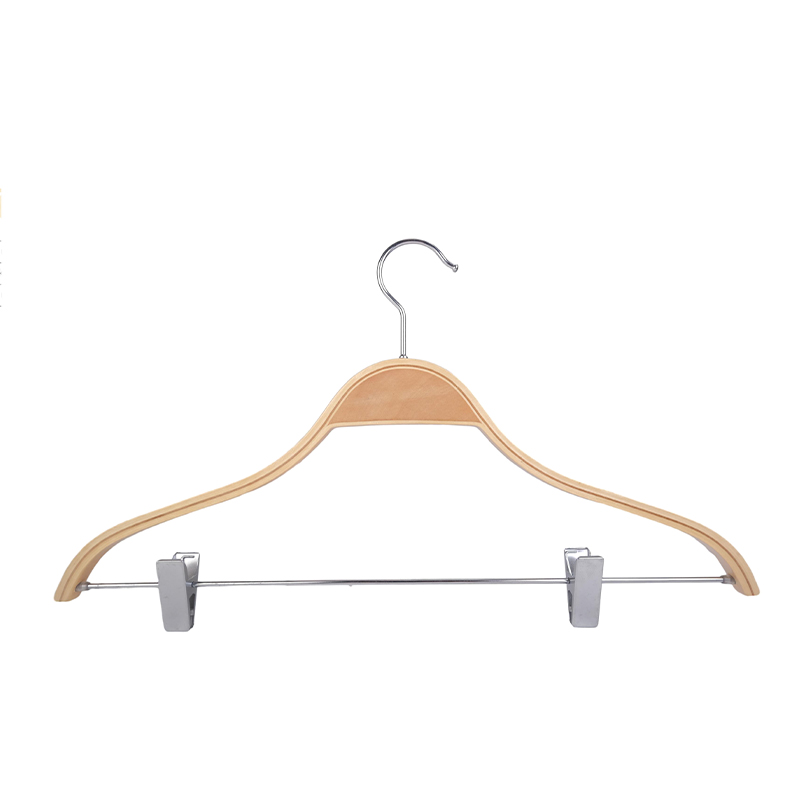 Wooden hangers Chrome plated metal hook ,Non-slip PVC tube, Round bar,U notches,Straight