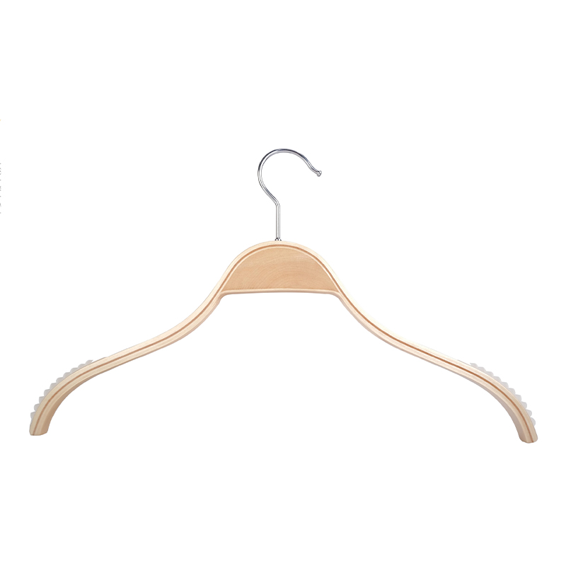 Wooden hangers Chrome plated metal hook ,Non-slip PVC tube, Round bar,U notches,Straight