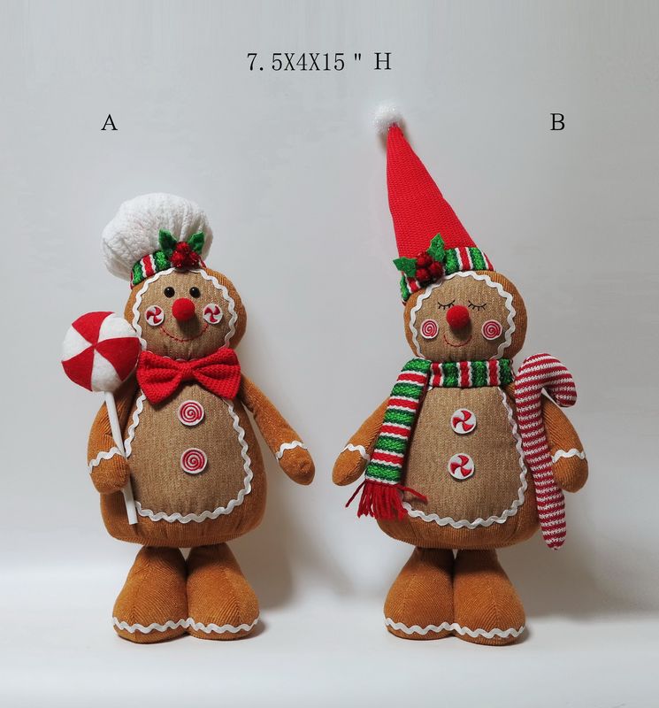 Red Green Collection Standing Gingerbread Christmas Decoration