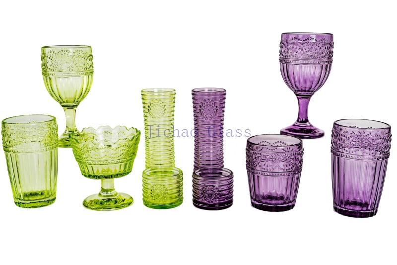 Bead flower highball Bead flower dof Bead flower goblet Bead flower icecream bowl Vertical stripe