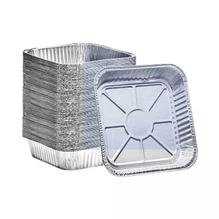 EU packaging Disposable Square Aluminum Foil Cake Box EF205