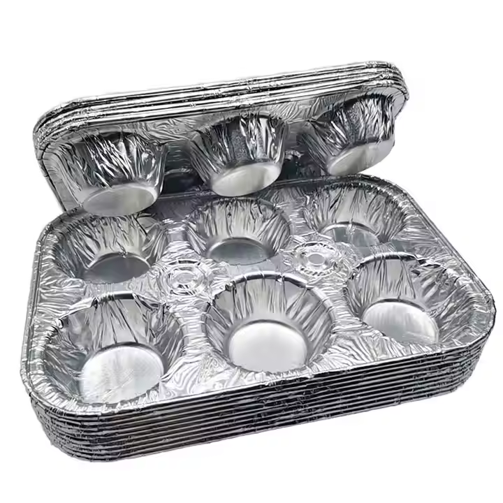 EU packaging Aluminum Foil Six grids Muffin Egg tart mold