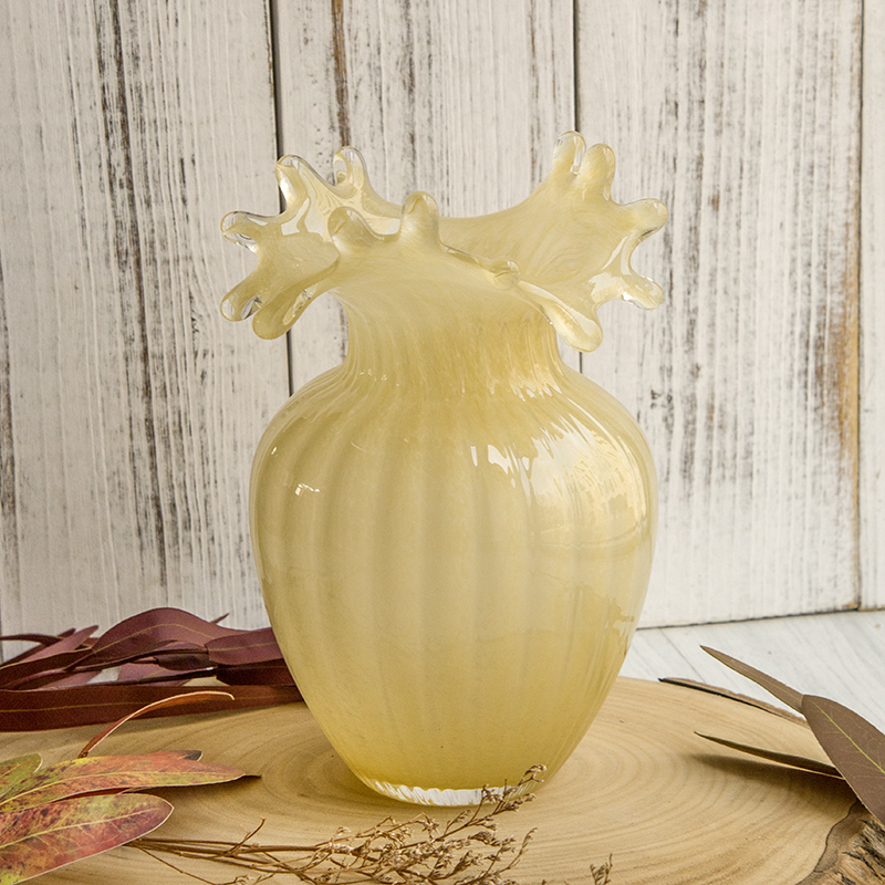 Handmade mouth-blown color art Vases WV46 Amber