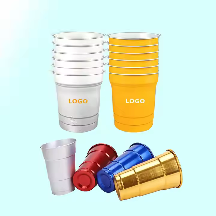 EU Packaging 9 12 14 Oz Customized Aluminum Party Cup Reusable Cold Beer Cup Cola Cup Aluminum Cup