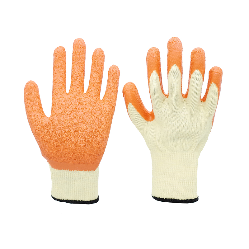 GLOVE LATEX-10G 5 THREADS POLYCOTTON SHELL LATEX COATED, CRINKLE FINISH GLOVE Working Gloves