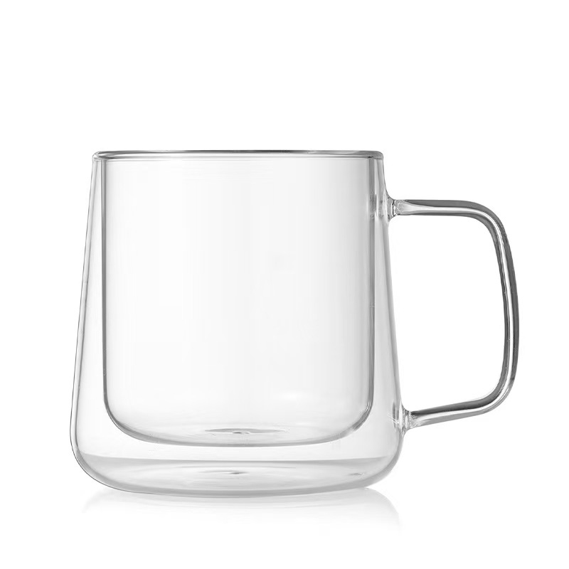 dry flower glass cup ,Double wall glass with bamboo lid ,borosilicate glass