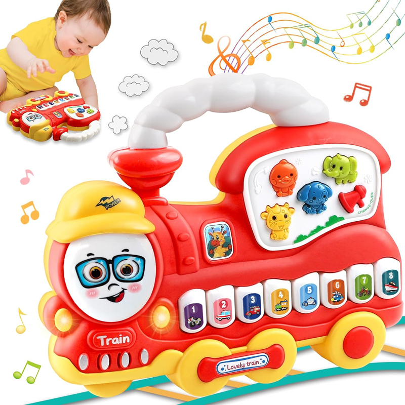 Train electronic organ baby toy
