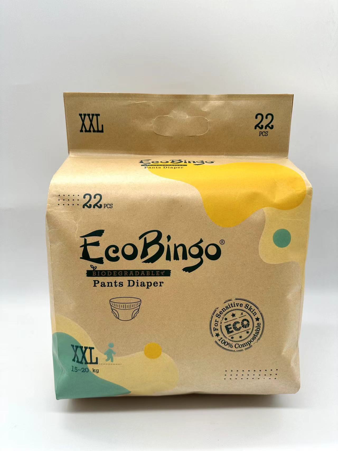 ECOBINGO Baby Diaper Medium Quality Fluff pulp Tape Diaper
