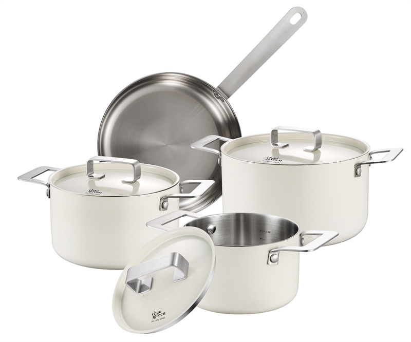 Tri Ply 304 Stainless Steel Non Stick Coating Honeycomb cookware set Frypan casserole sacucepan